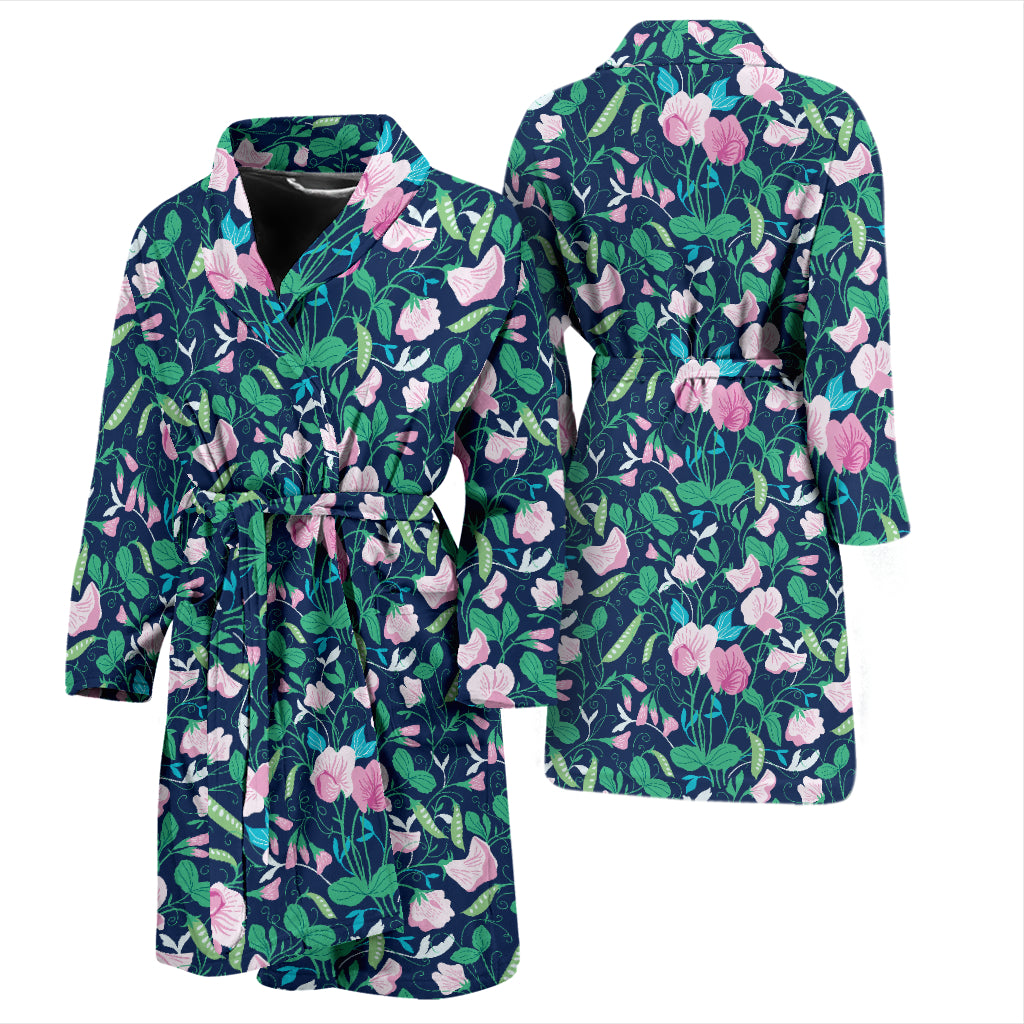 Sweet Pea Print Design LKS303 Men Bathrobe