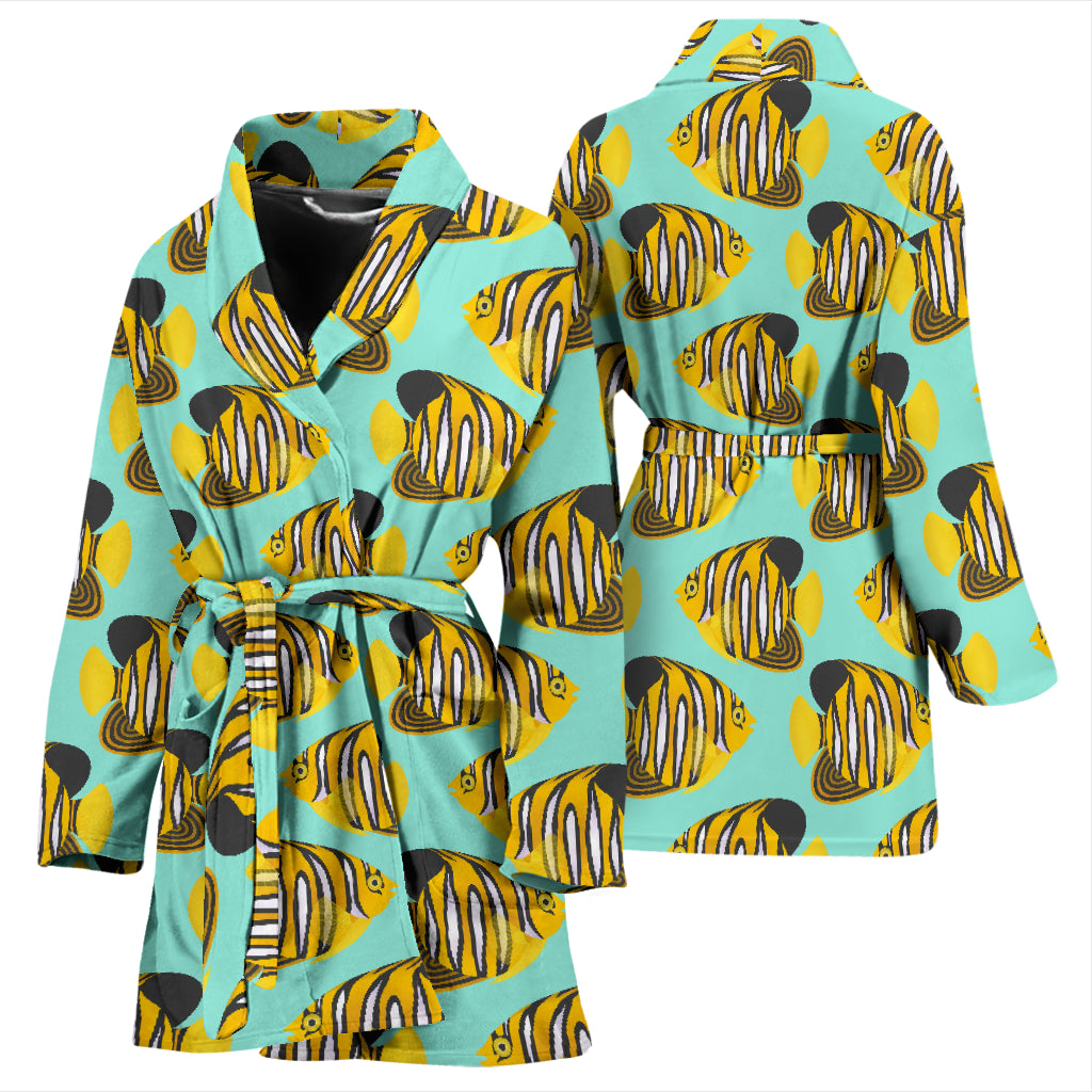 Angelfish Print Design LKS402 Women Bathrobe
