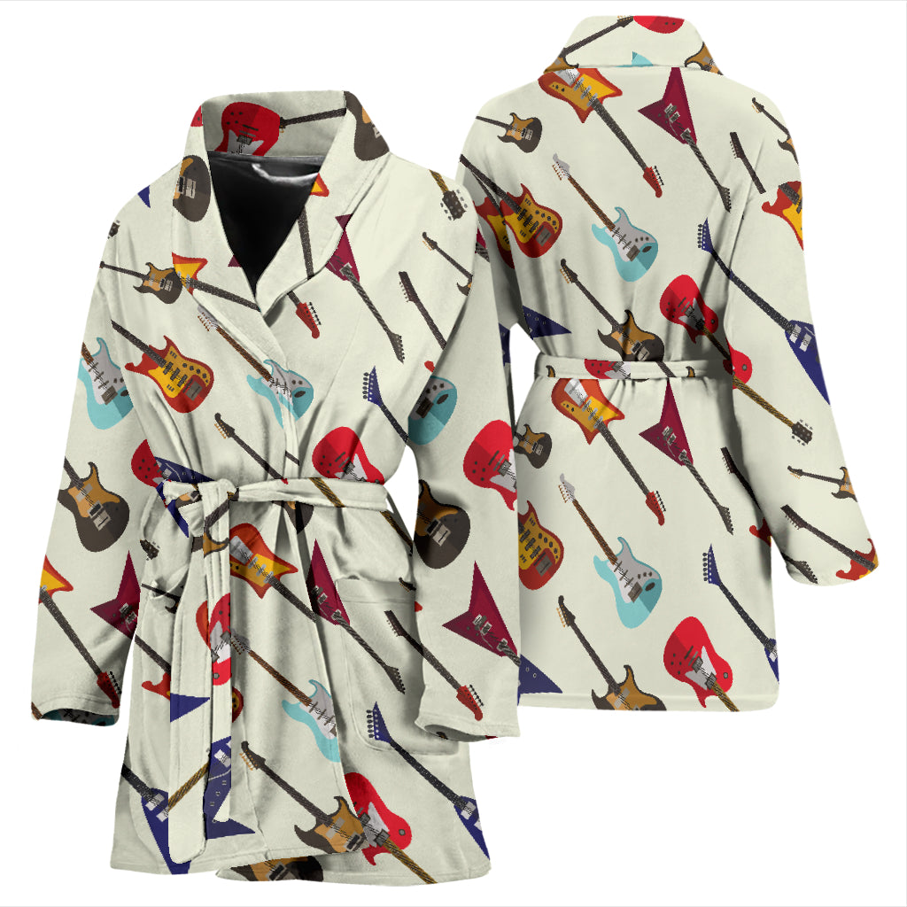 Electric Guitar Print Design LKS404 Women Bathrobe