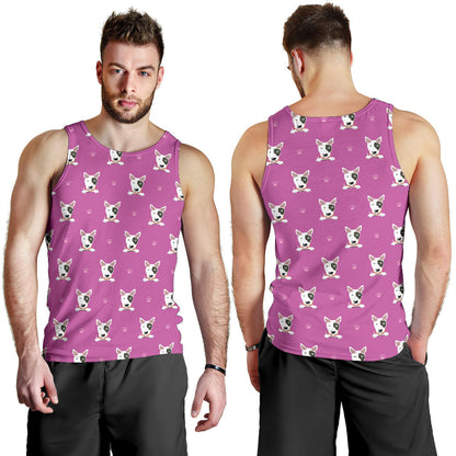 Bull Terrier Happy Print Pattern Men Tank Top