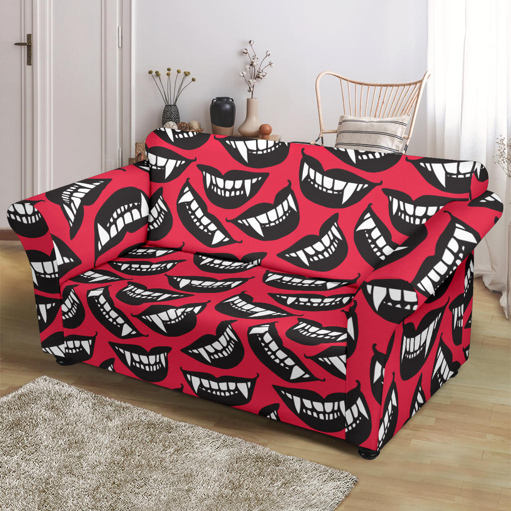 Vampire Lips Print Design LKS305 Loveseat Couch Slipcover