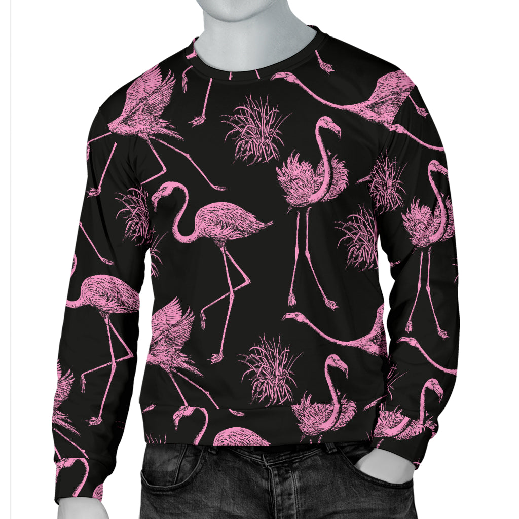 Flamingo Pink Print Pattern Men Long Sleeve Sweatshirt