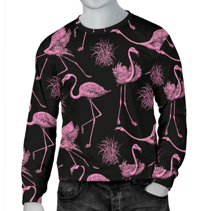 Flamingo Pink Print Pattern Men Long Sleeve Sweatshirt