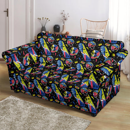 Skateboard Print Design LKS304 Loveseat Couch Slipcover