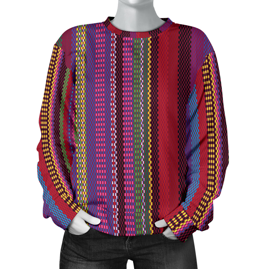 Serape Stripe Print Women Long Sleeve Sweatshirt