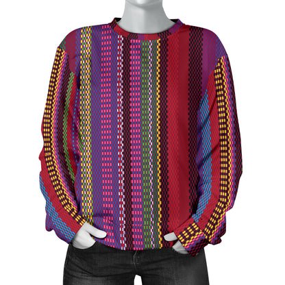 Serape Stripe Print Women Long Sleeve Sweatshirt