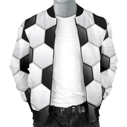 Soccer Ball Texture Print Pattern Men Bomber Jacket