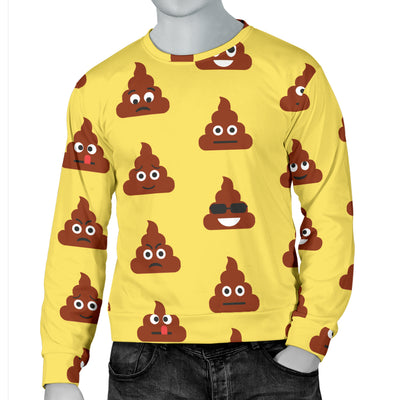 Emoji Poop Print Pattern Men Long Sleeve Sweatshirt