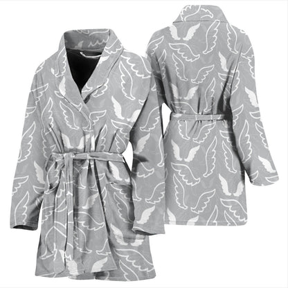 Angel Wings Pattern Print Design 01 Women Bathrobe