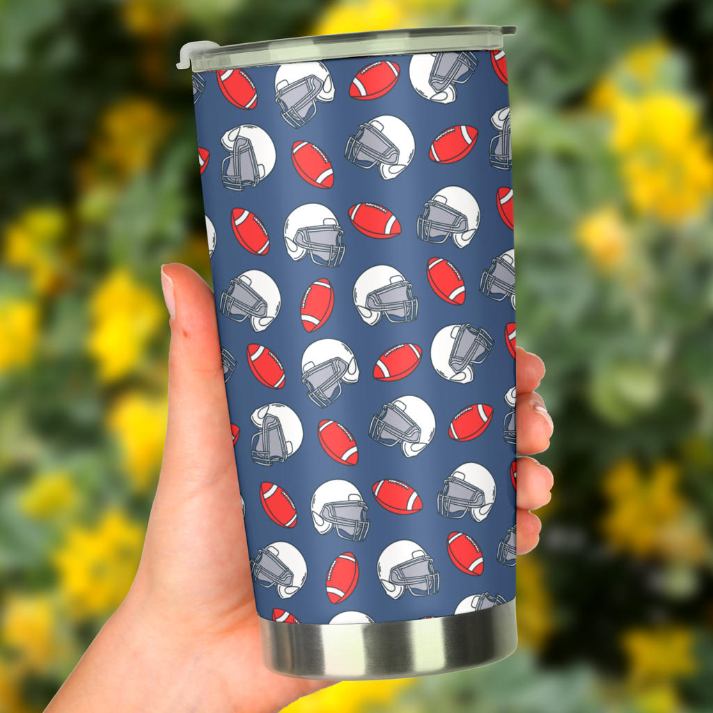 American Football Helmet Design Pattern Tumbler