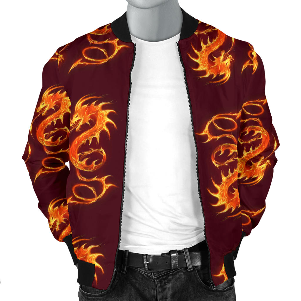 Dragons Fire Design Men Bomber Jacket