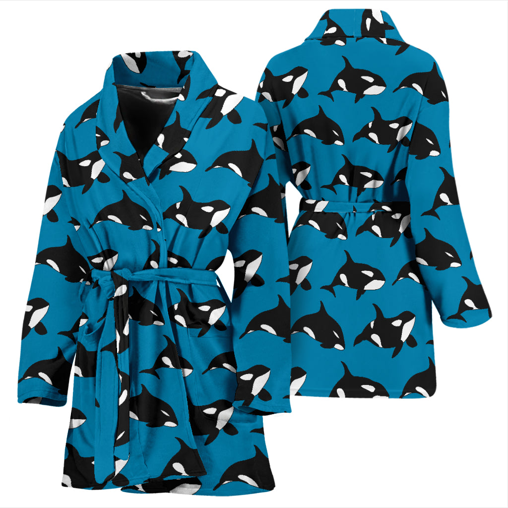 Whale Print Design LKS304 Women Bathrobe