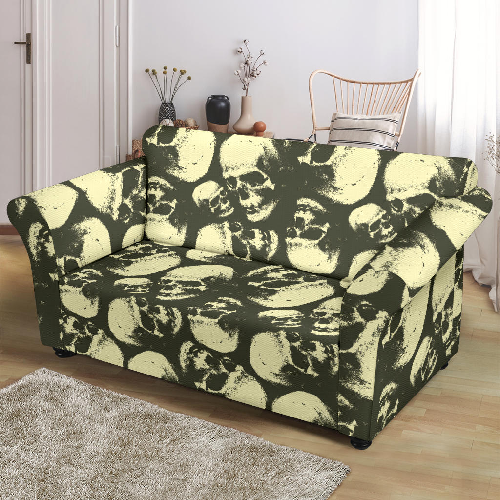 Skull Print Design LKS302 Loveseat Couch Slipcover