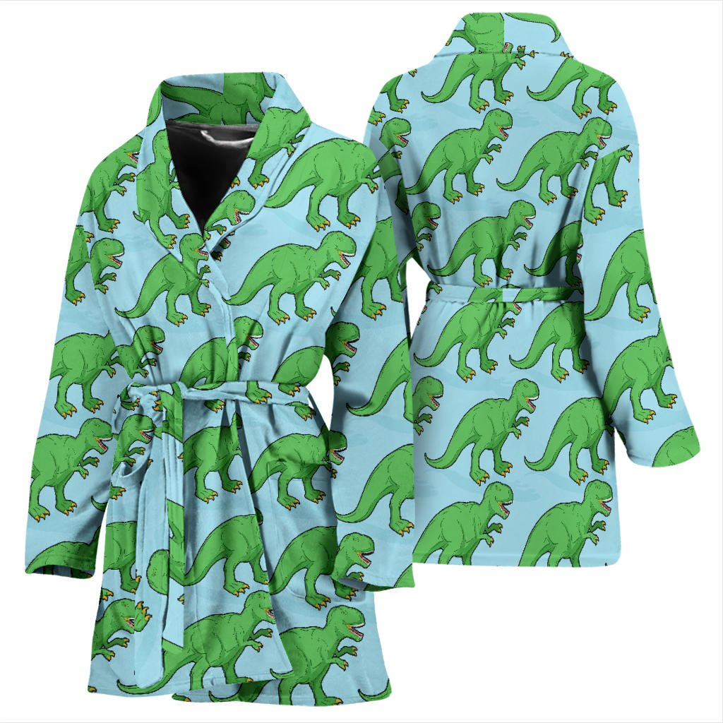 T Rex Pattern Print Design A01 Women Bathrobe