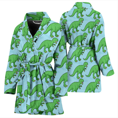 T Rex Pattern Print Design A01 Women Bathrobe