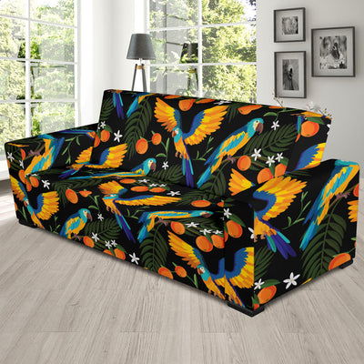 Macaw Pattern Print Design 03 Sofa Slipcover