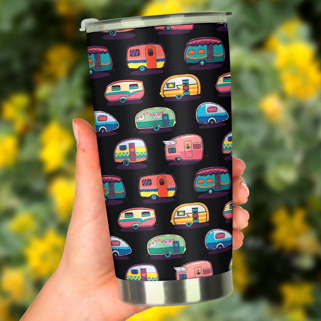 Camper Camping Pattern Tumbler