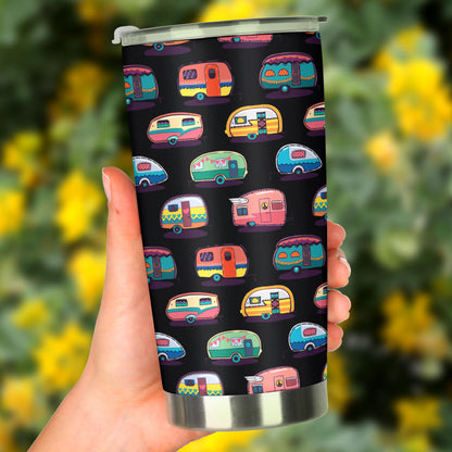 Camper Camping Pattern Tumbler