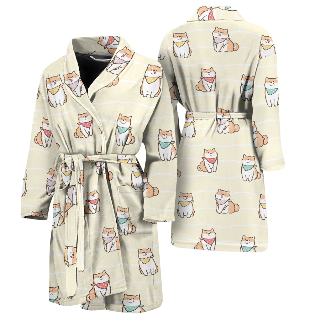 Shiba Inu Print Design LKS306 Men Bathrobe