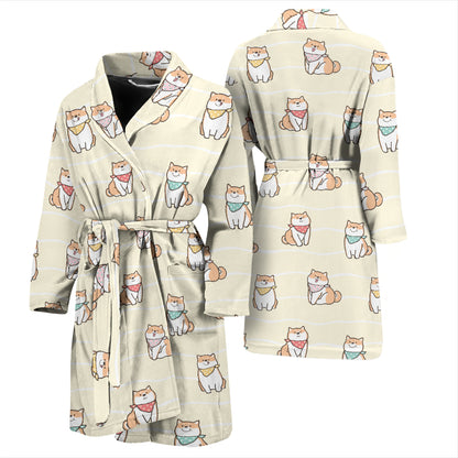 Shiba Inu Print Design LKS306 Men Bathrobe