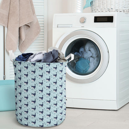 Whale Cute Design Themed Print Laundry Basket
