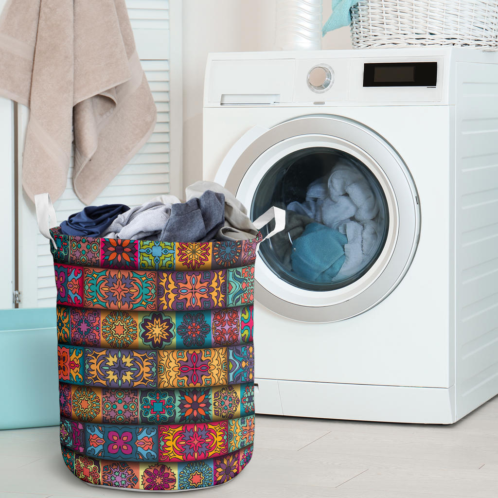 Mandala Style Design Print Laundry Basket