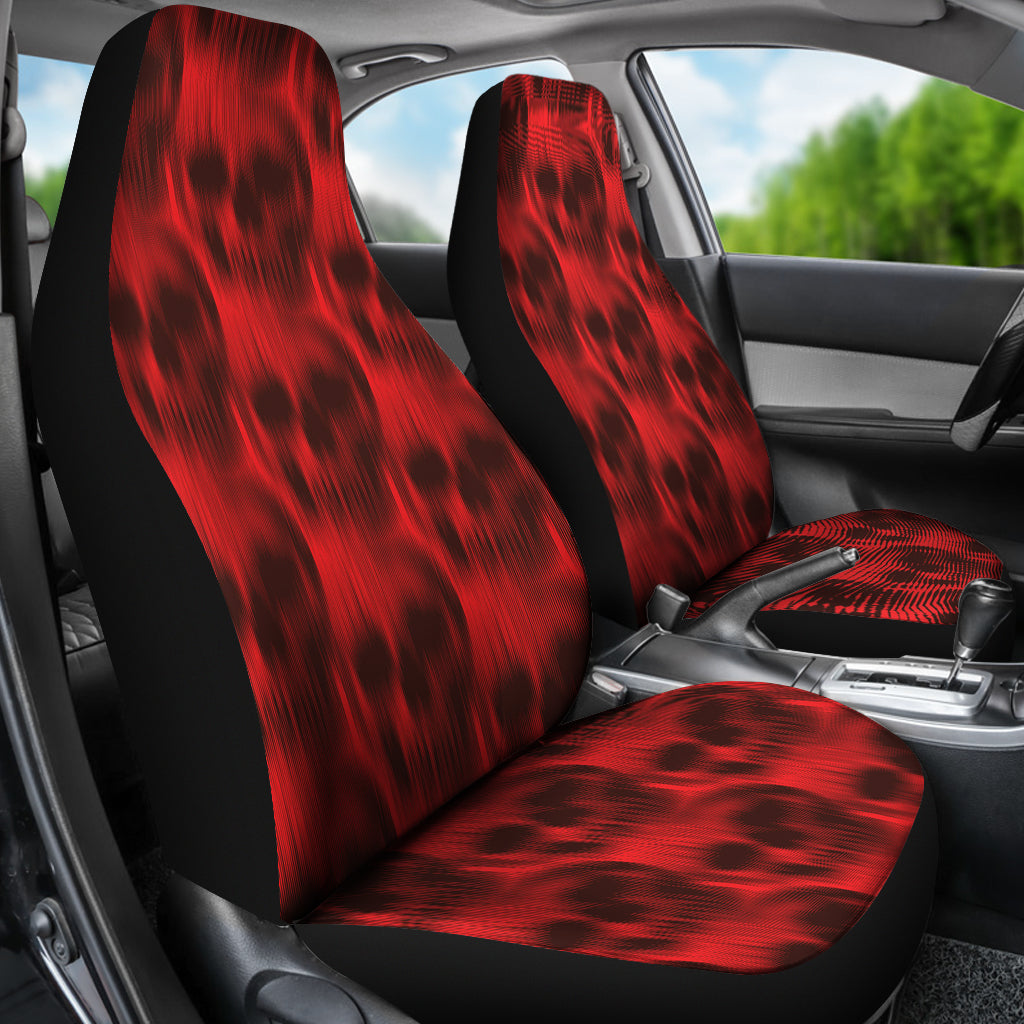 Skull Red Print Design LKS306 Car Seat Covers