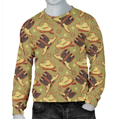 Western Cowboy Themed Men Long Sleeve Sweatshirt