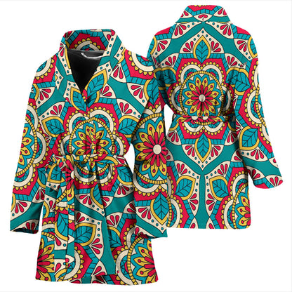 Mandala Pattern Print Design 03 Women Bathrobe