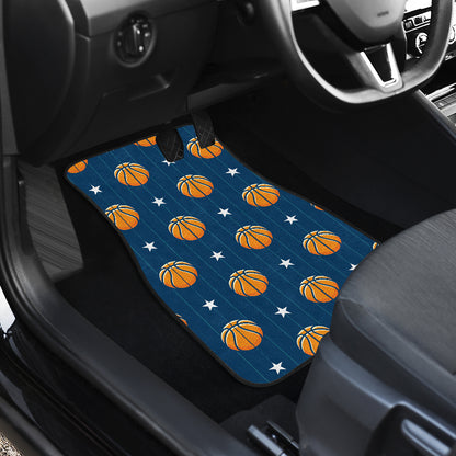 Basketball Star Print Pattern Car Floor Mats Front Back