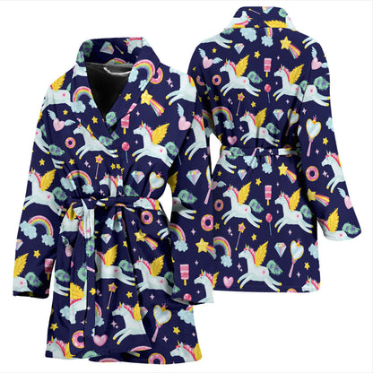 Pegasus Pattern Print Design 05 Women Bathrobe