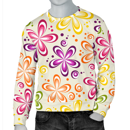 Flower Power Colorful Design Print Men Long Sleeve Sweatshirt