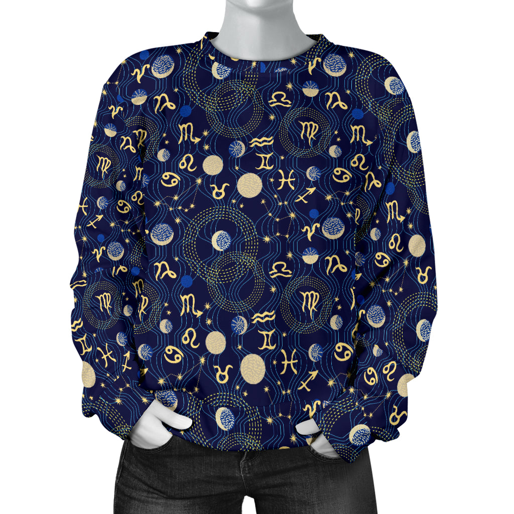 ZodiacThemed Design Print Women Long Sleeve Sweatshirt