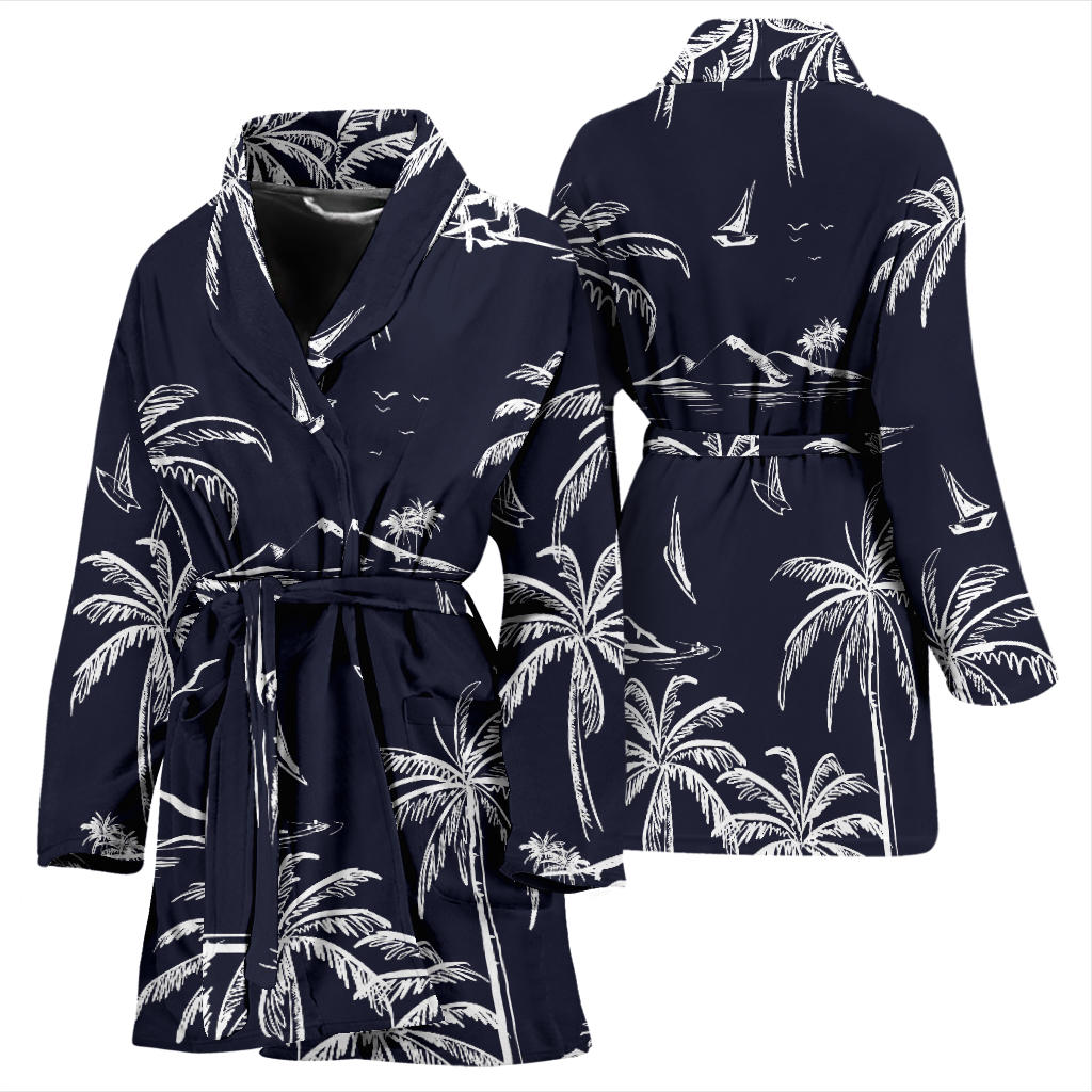 Pacific island Pattern Print Design A02 Women Bathrobe