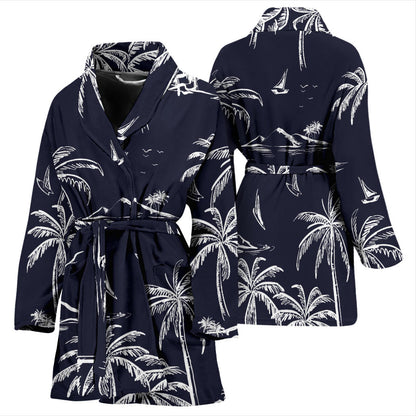 Pacific island Pattern Print Design A02 Women Bathrobe
