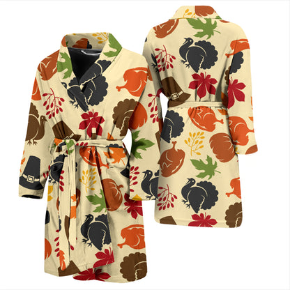 Thanksgiving Print Design LKS303 Men Bathrobe