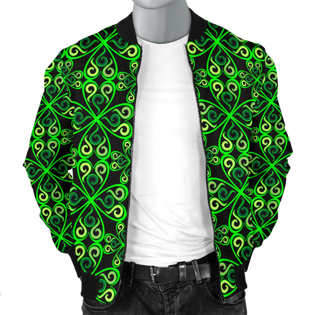 Celtic Green Neon Design Men Bomber Jacket