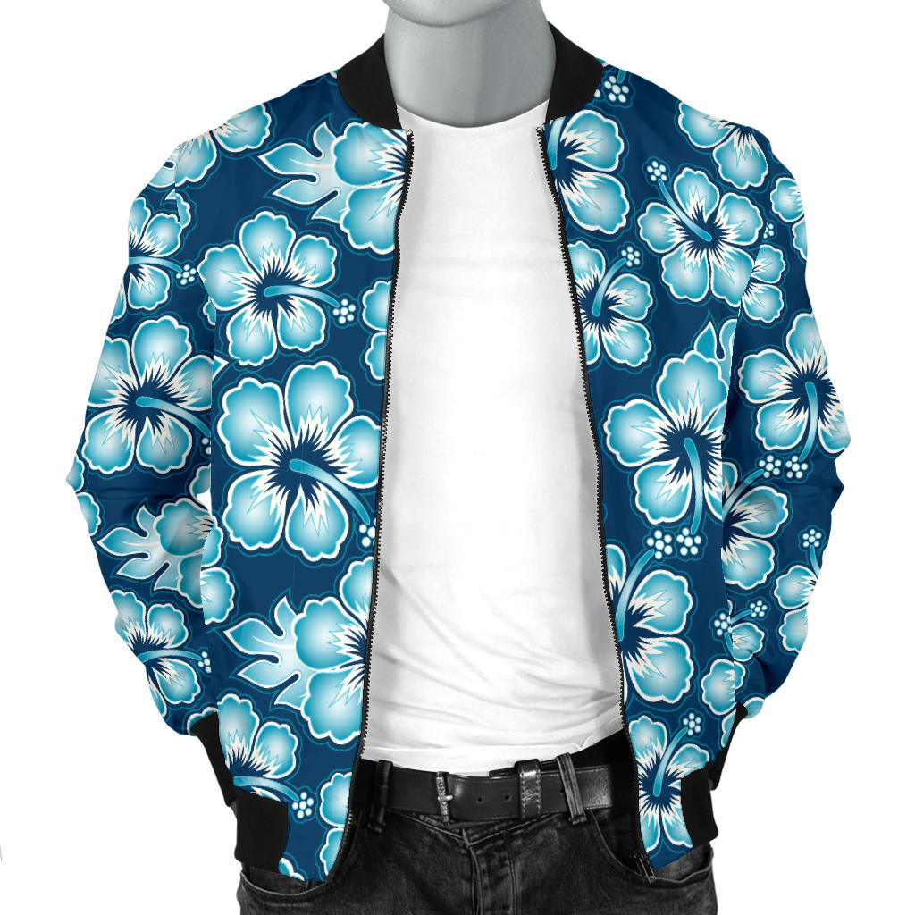 Hibiscus Flower Hawaiian Themed Men Bomber Jacket