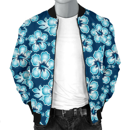 Hibiscus Flower Hawaiian Themed Men Bomber Jacket