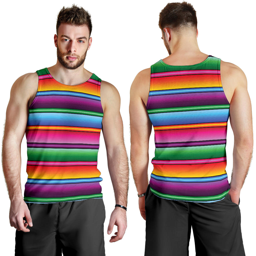 Mexican Blanket Colorful Print Pattern Men Tank Top