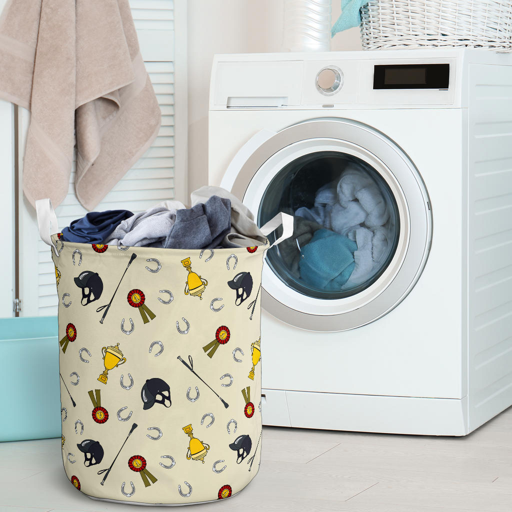 Equestrian Horseshoe Equipment Laundry Basket