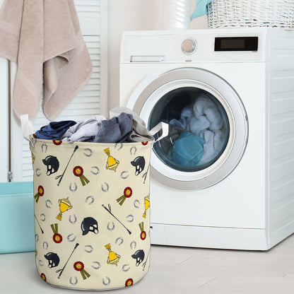 Equestrian Horseshoe Equipment Laundry Basket