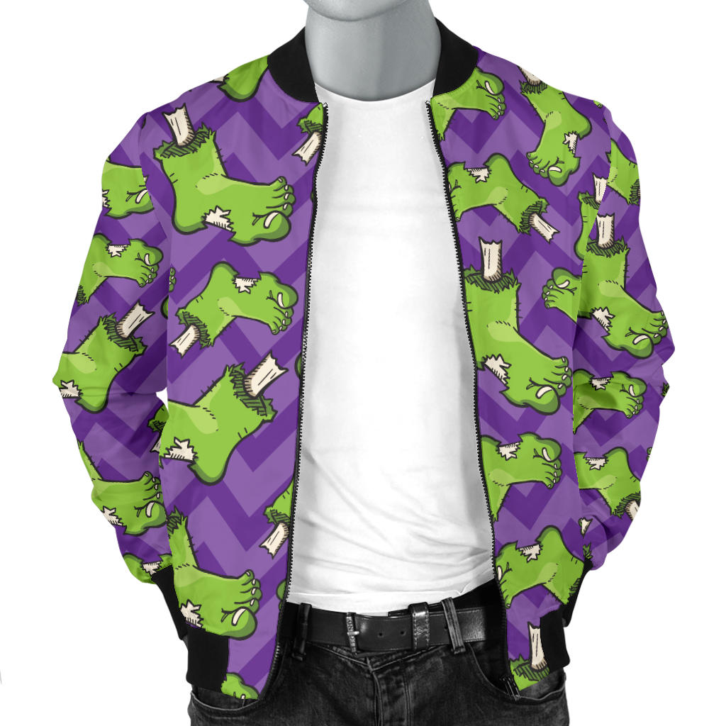 Zombie Foot Design Pattern Print Men Bomber Jacket