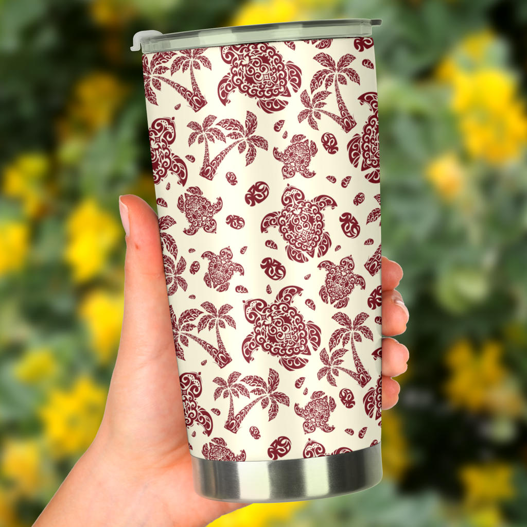 Polynesian Tattoo Turtle Themed Tumbler