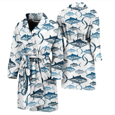 Tuna Fish Print Design LKS303 Men Bathrobe