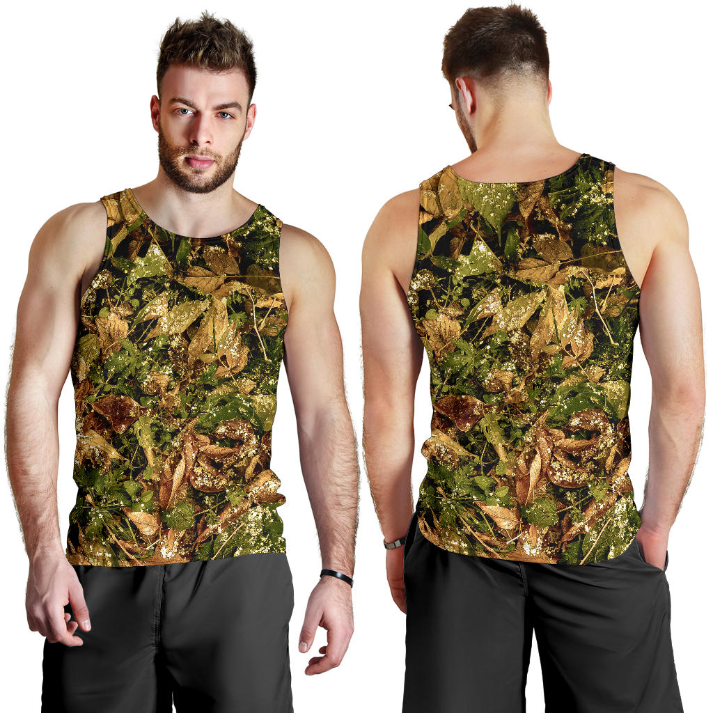 Camo Realistic Tree Forest Texture Print Men Tank Top