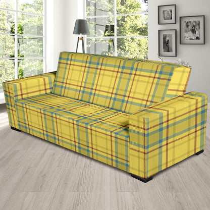 Tartan Yellow Print Design LKS301 Sofa Slipcover