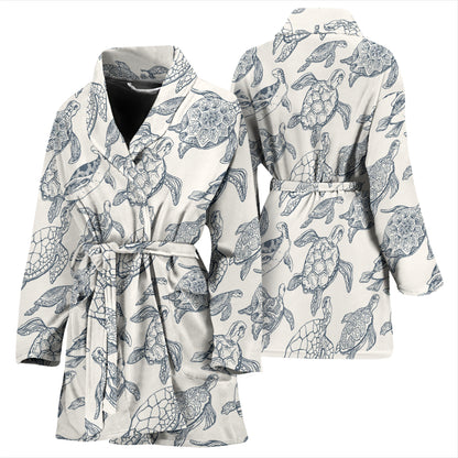 Sea Turtle Print Design LKS304 Women Bathrobe