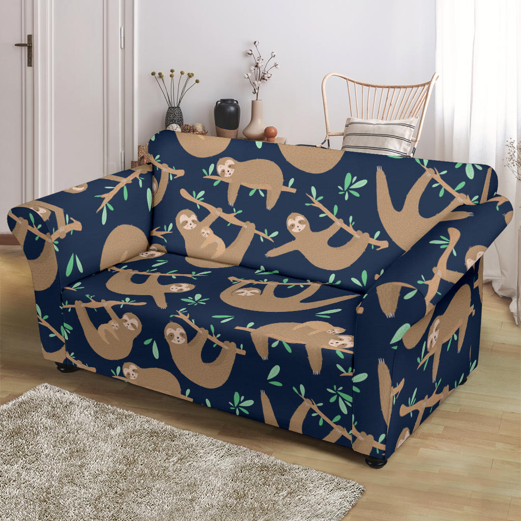 Sloth Print Design LKS307 Loveseat Couch Slipcover