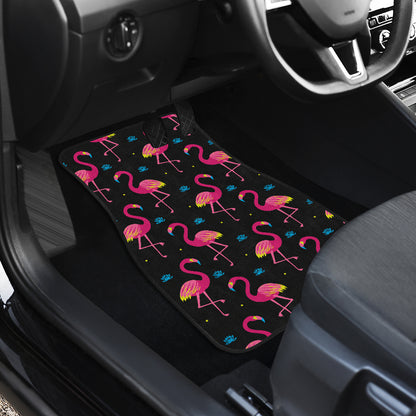 Flamingo Pink Neon Print Pattern Car Floor Mats Front Back